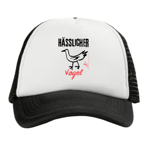 Trucker Cap Hässlicher Vogel schwarz/weiß